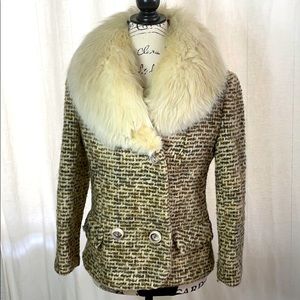 Vintage Fox collared Short Wool Coat